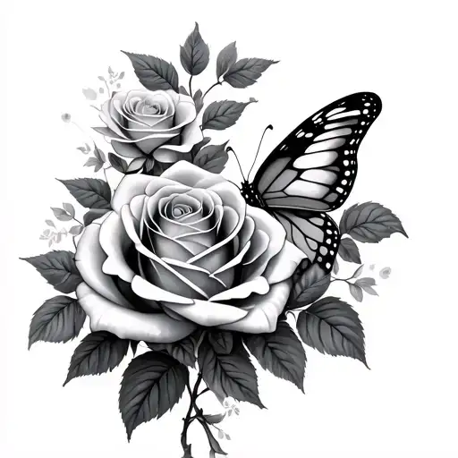 Rose And Butterfly