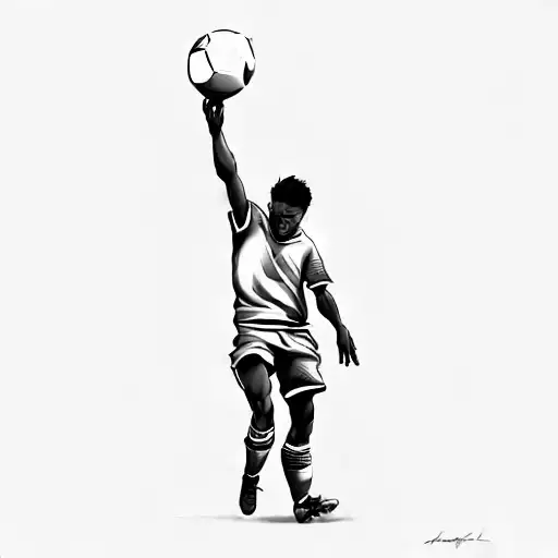 Soccer With Clouds Behind