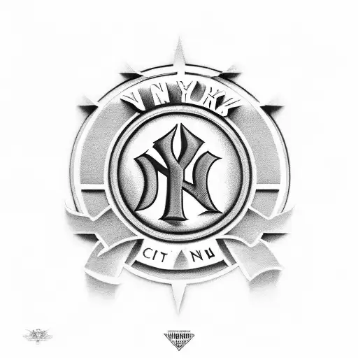New York City With Yankees Logo In The Middle