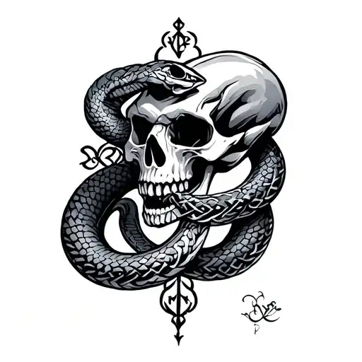 Celtic Snake And Skull