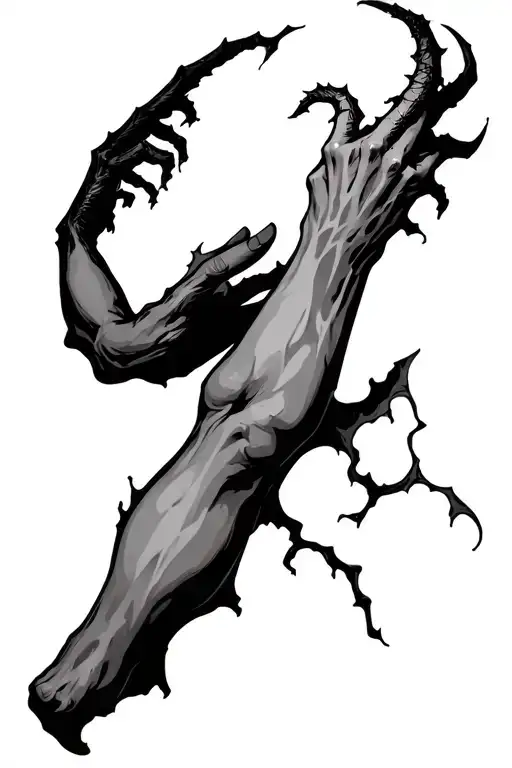Demon Hand Grabbing Leg Ripping Skin