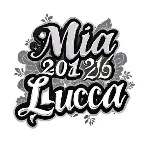 Mia 2016 And Luca 2012 As A Tattoo Only The Lettering