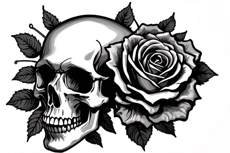 Skull And Rose
