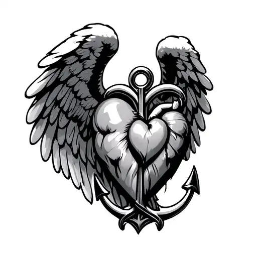 Muscle Arm Heart Anchor Angel Wings