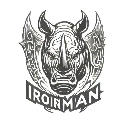Ironman Triathlon Logo Combined With A Rhino Head