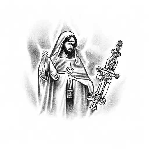 San Judas And Virgin Mary With Mexican Flag