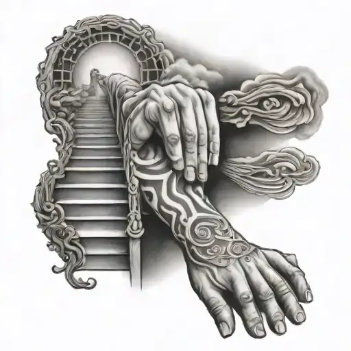 Stairway To Heaven And Praying Hands