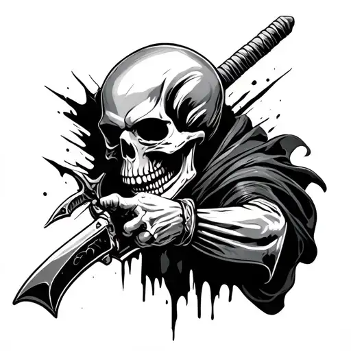 Skull Armed With A Weapon