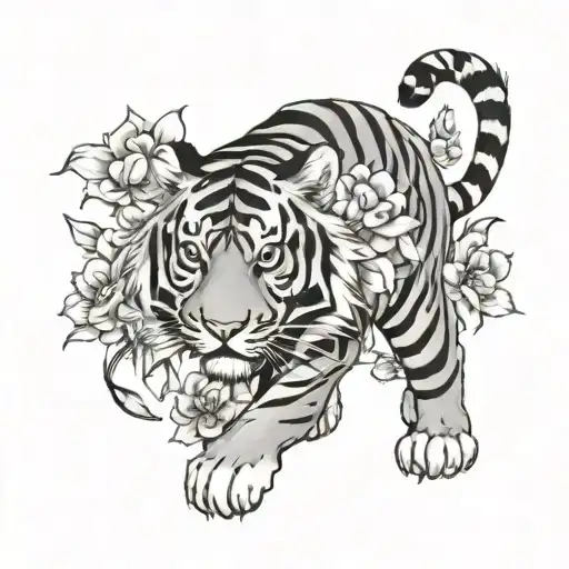 Female Chinese Zodiac Tiger Floral