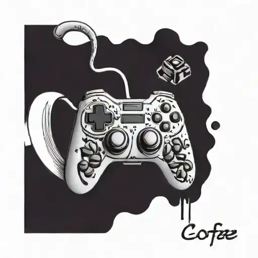 A Gaming Controller Made Out Of Coffee Beans With A Guitar Coffee Cup