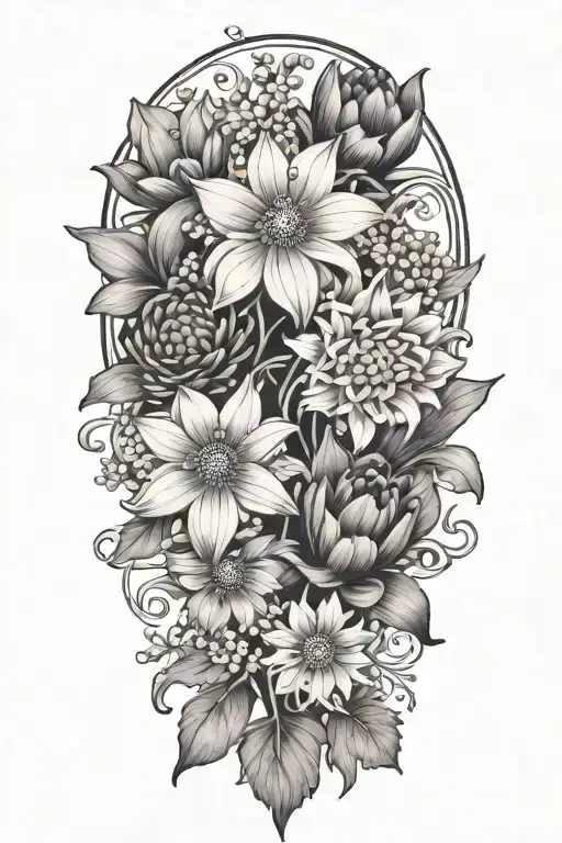 Flower Chrysanthemum Violet Narcisus Lilly Of The Valley