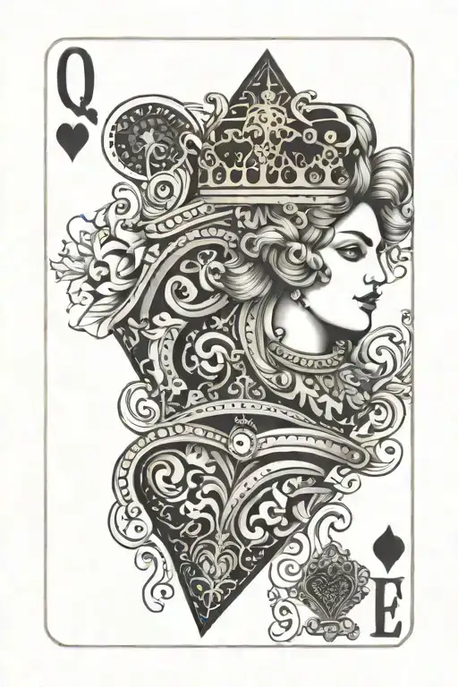 Queen Of Hearts Playing Card