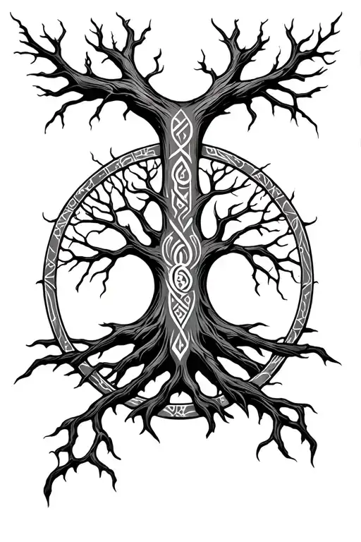 Norse Runes Tree Of Life
