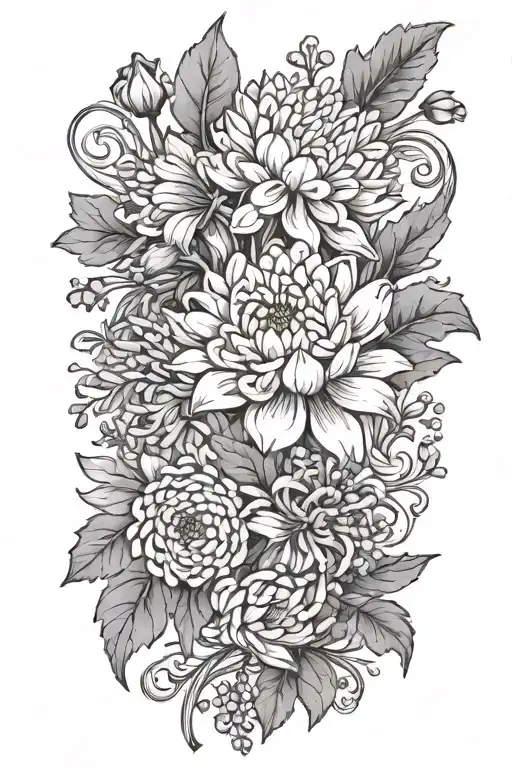 Chrysanthemum Violet Lilly Of The Valley Marigold