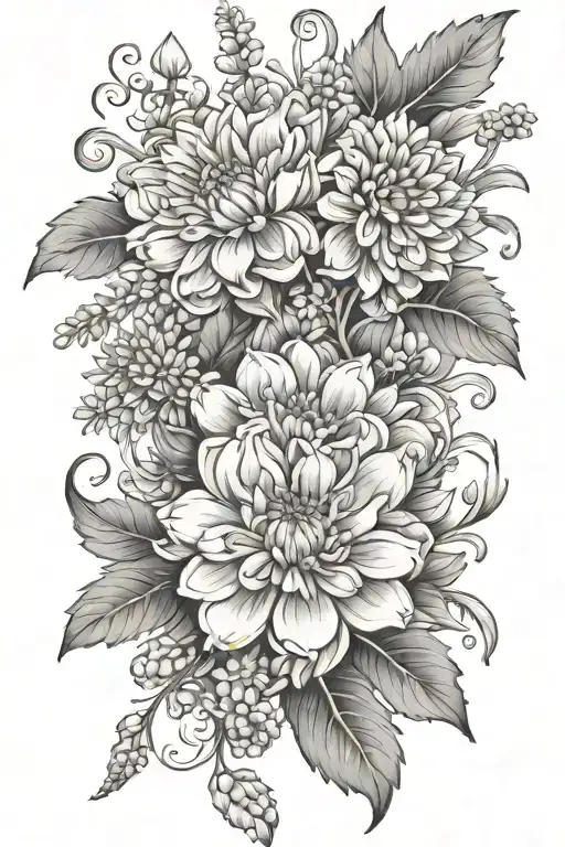 Chrysanthemum Violet Lilly Of The Valley Marigold