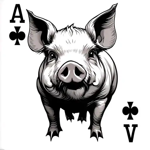 Pig Playing Card