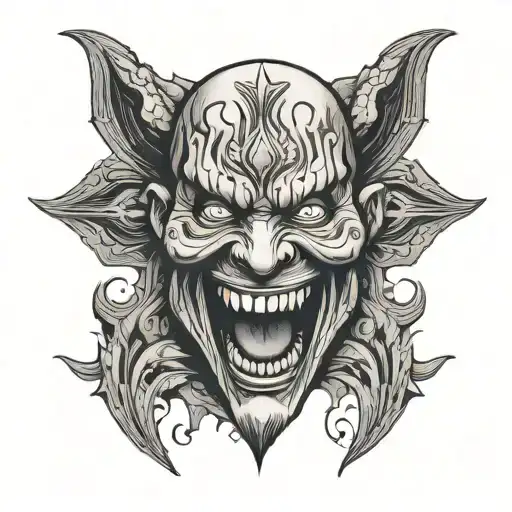 A Man Screaming Behind A Smiling Mask