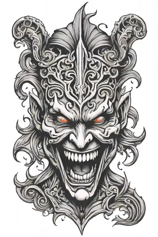 A Man Screaming Behind A Smiling Mask