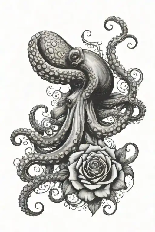 Octopus And Rose