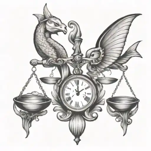 Libra Scales And Pisces Fish