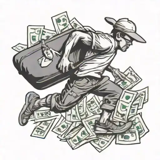Running Man Carrying Money Bag