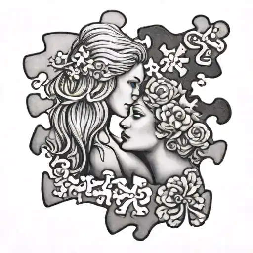 Puzzle Piece For Mother And Daughter