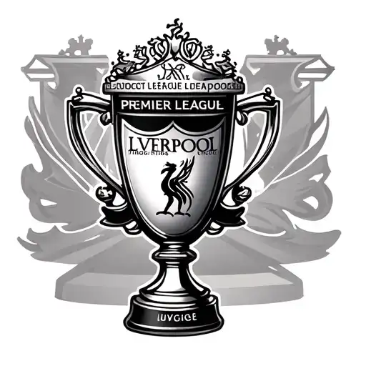 Premier League Trophy And Liverpool Football Club