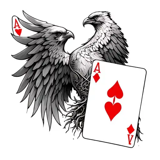 I Want A Tattoo With Poker Cards Taken In Roots And Phoenix Wings