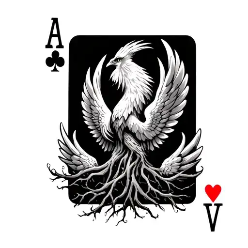I Want A Tattoo With Poker Cards Taken In Roots And Phoenix Wings