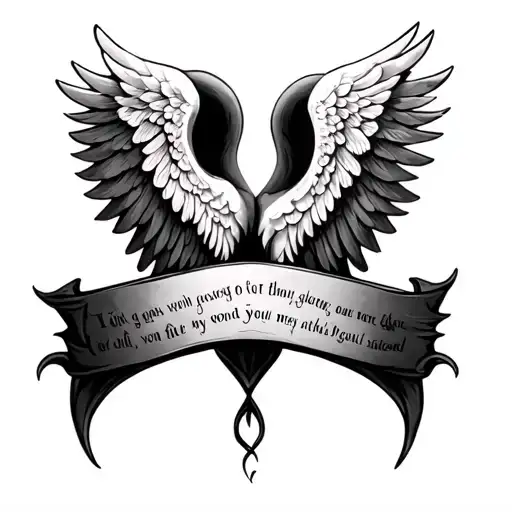 Wings With Bible Verse Going Down The Middle On Back