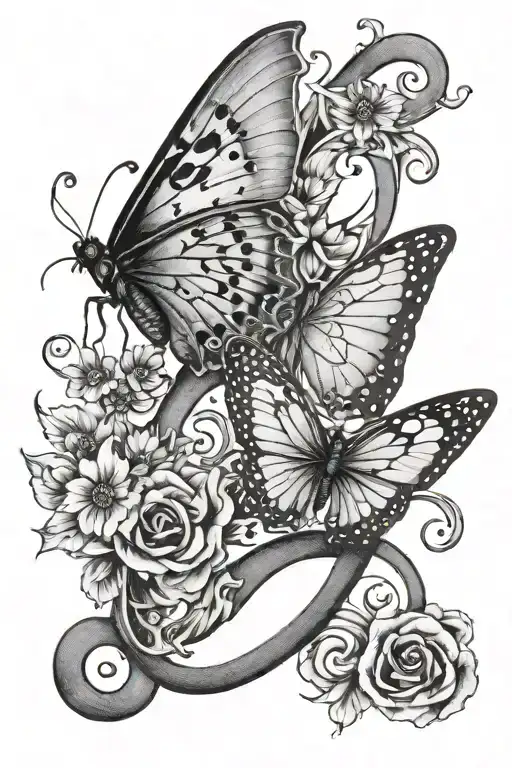 Semi Colon With Butterfly And Virgo
