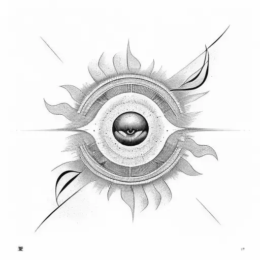 A Minimalist Design Of A Sun And Waves Forming Musical Symbols