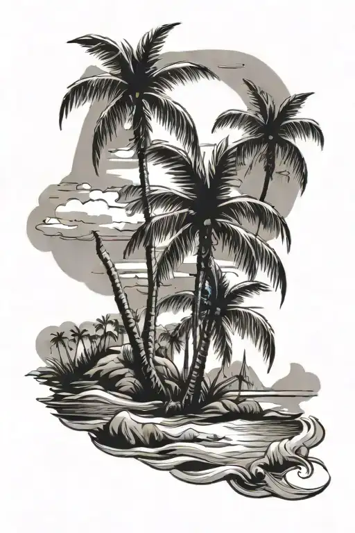 Island W Palm Tree