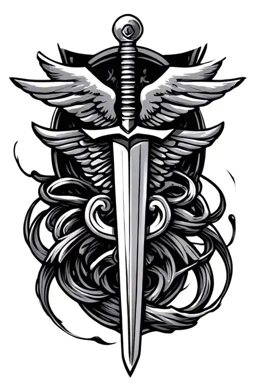 Caduceus Symbol And Sword