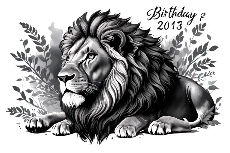 Lion And Birthday Dates Written