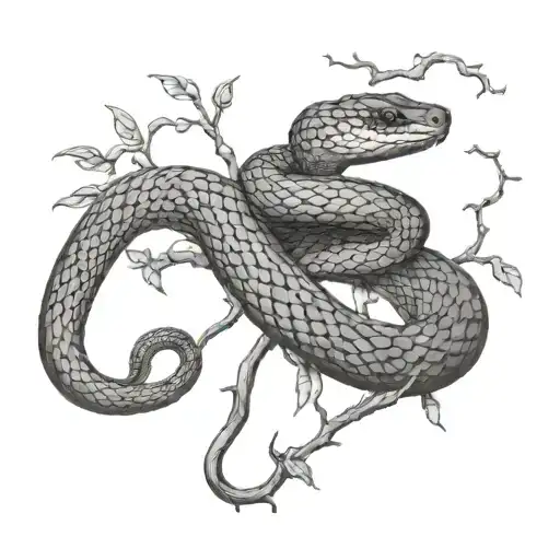 Snake Climbing A Tree