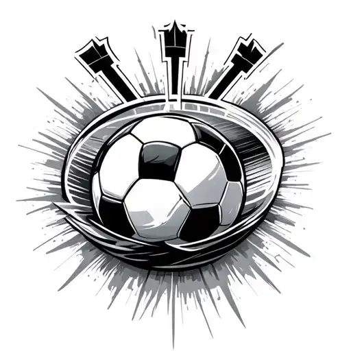 Soccer At The Football Stadium Surrounded