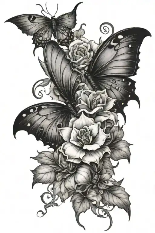 Dragon Flowers Butterflies