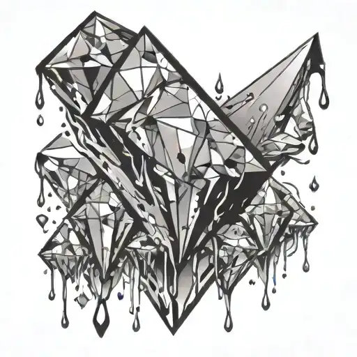 Diamond Shape Dripping Into Crystals