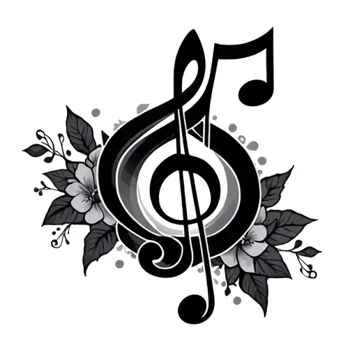 A Memorial Tattoo With Music Notes