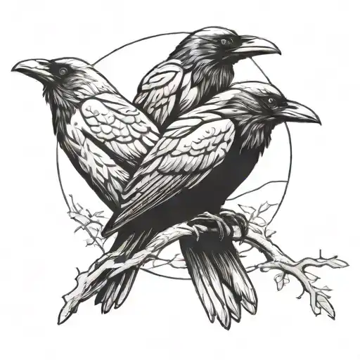 Raven Sitting Together