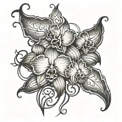 Orchid Vine With Lord Of The Rings Elvish Writing