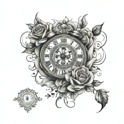 Lion Roses And A Clock