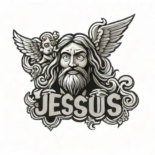 Word Jesus On Top Of Word Mario