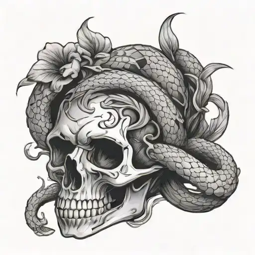 Skull And Snake Wrapped