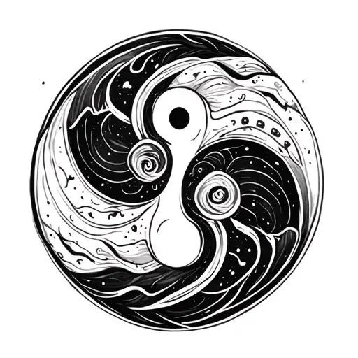 Yin Yang Symbol With Fortune Favours The Brave