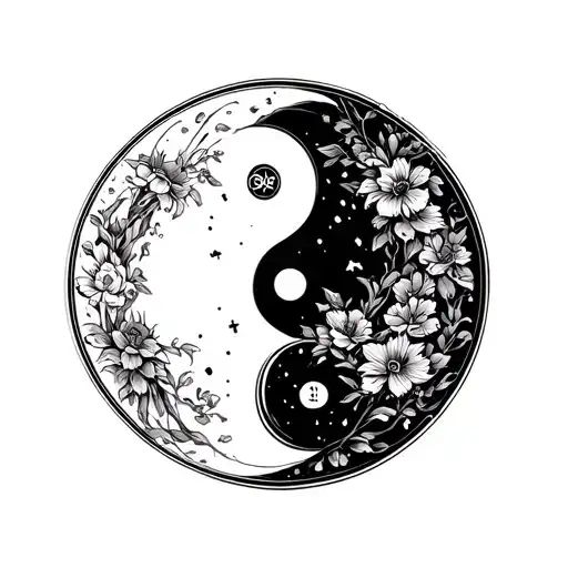 Yin Yang Symbol With Fortune Favours The Brave In English