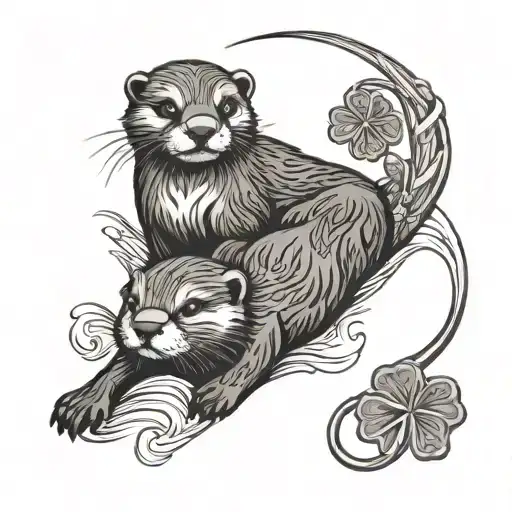 Otters Shamrock Intertwined