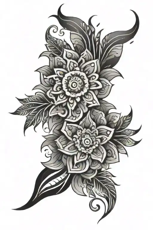 Primitive Tribal With Ornamental Floral