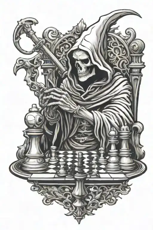 Grim Reaper Playing Chess